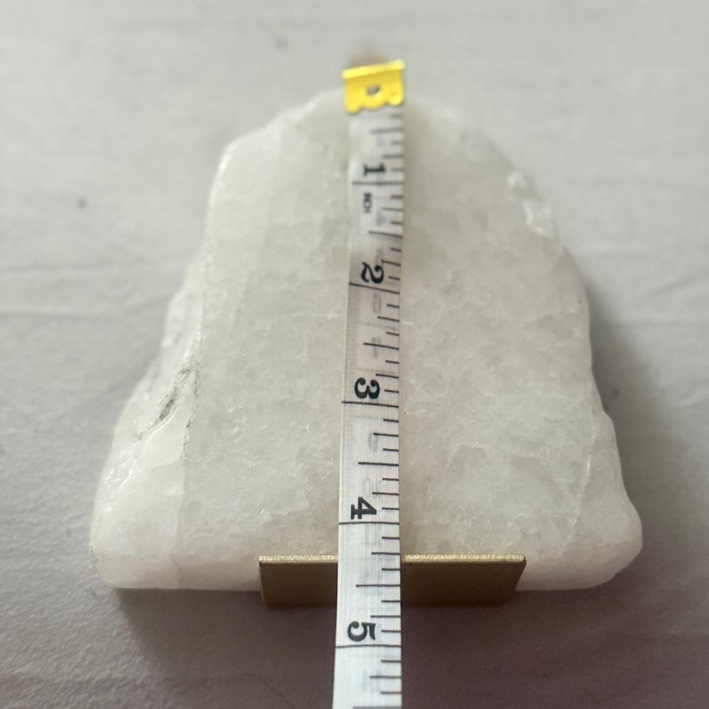 White Quartz Decorative Bookend with Gold Accent